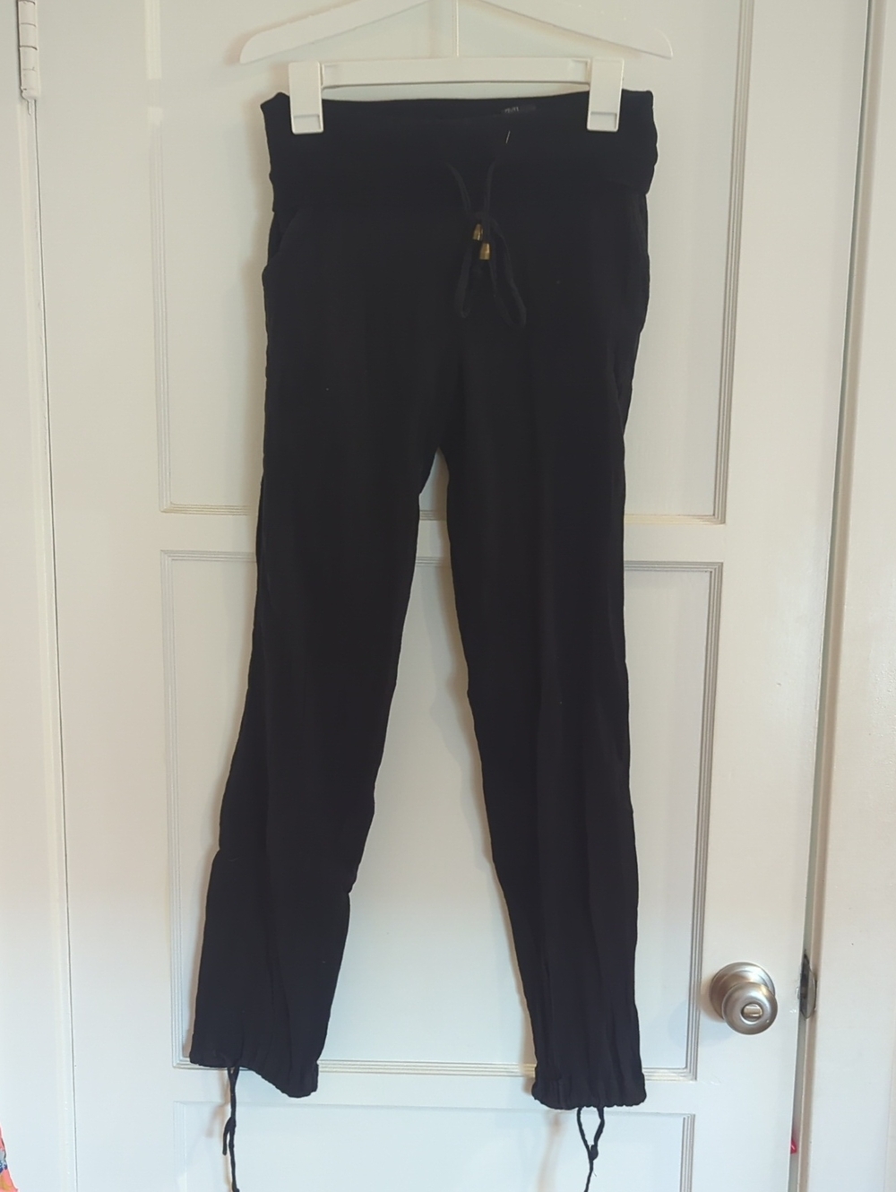 H&M Black Drawstring Joggers with Ankle Ties